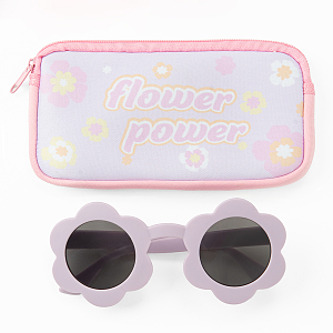 Purple sunglasses with case