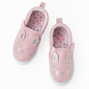 Παπούτσια ροζ με στάμπα γατούλα