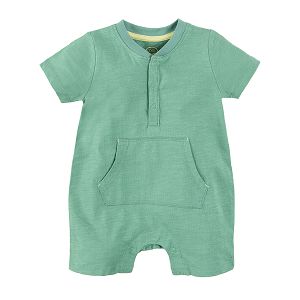 Green short sleeve bodysuit with pockets