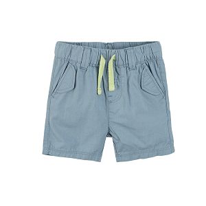 Blue shorts with cord and elastic band