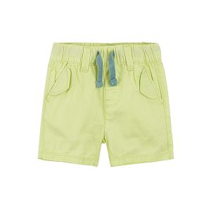 Light yellow shorts with cord and elastic band