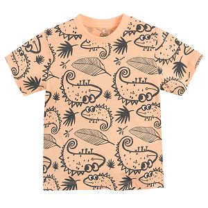 Short sleeve blouse with armadillo print