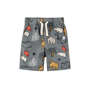 Grey shorts with cord and jungle animals