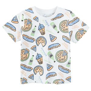 Short sleeve blouse with foods print