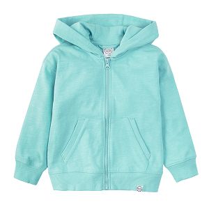 Light blue zip through hoodie