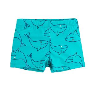 Swimming trunks with whales print and UV+50 protection