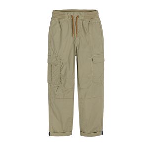 Trousers with cord elastic waist and pockets