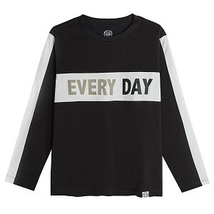 Μπλούζα μακρυμάνικη μαύρη με στάμπα "EVERYDAY"