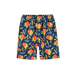 Swimming shorts with french fries print and UV+50 protection