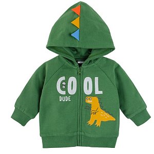 Green zip through hoodie