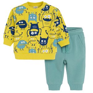 Jogging set with funny monsters print