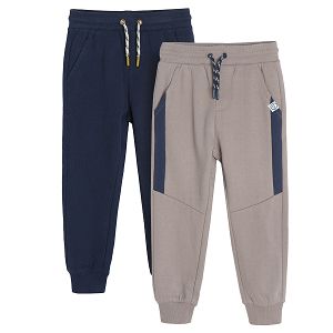 Blue and beige jogging pants 2 pack