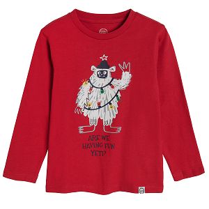 Red Christmas long sleeve blouse