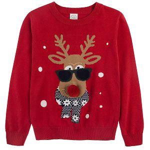 Red Christmas reindeer sweatshirt