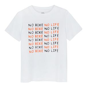 Μπλούζα κοντομάνικη λευκή με στάμπα "NO BIKE NO LIFE"