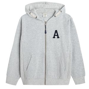 Grey melange hooded sweatshirt