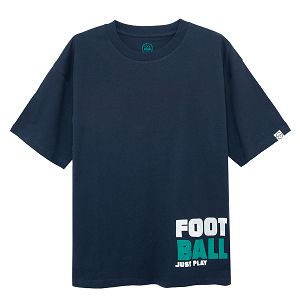 Μπλούζα κοντομάνικη μπλε με στάμπα FOOTBALL