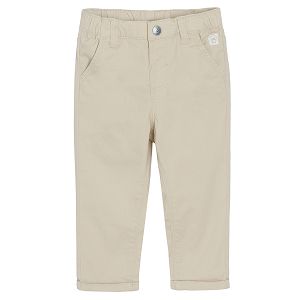 Beige trousers with elastic waistband