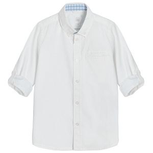 White classic long sleeve button down shirt