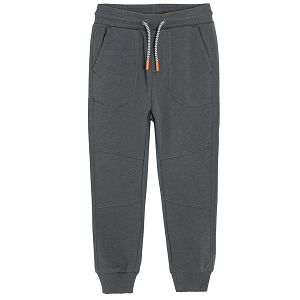 Anthracite jogging pants with adjustable waist