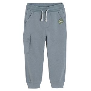 Antracite jogging pants with one external pocket