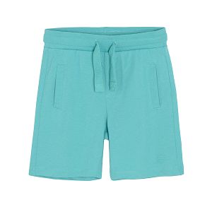 Turquoise shorts with adjustable waist