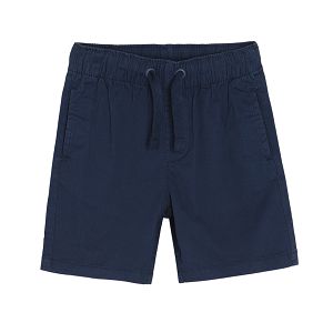 Navy blue classic shorts with adjustable waist