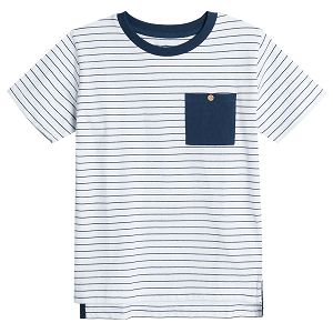 Stripes short sleeve T-shirt with chest pocket