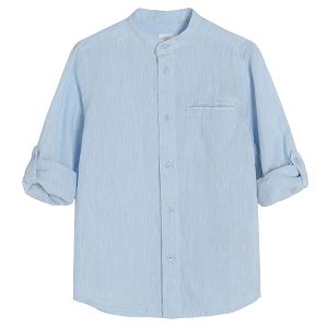 White short sleeve button down linen shirt