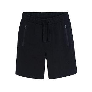 Black shorts with adjustable waist and pockets