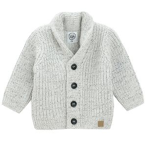 Grey oversize cardigan with buttons