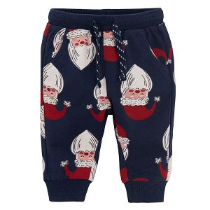 Blue jogging pants with Santa Claus print