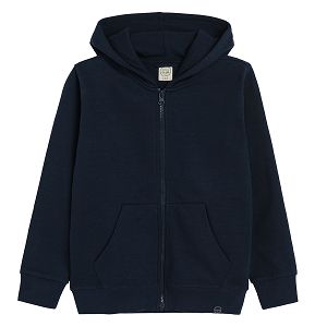 Black hooded zip through sweatshirt