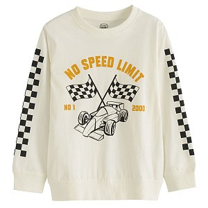 White long sleeve sweatshirt with Formula 1 print