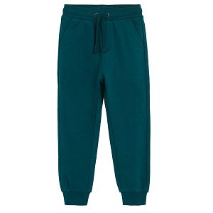 Dark green jogging pants with adjustable waist