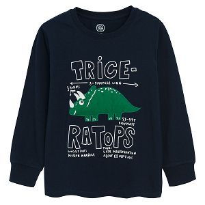 Blue sweatshirt with triceratop print