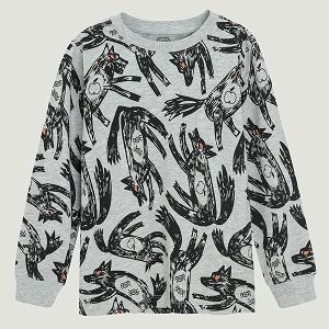 Grey sweatshirt with wolves print