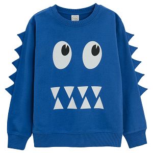 Blue sweeatshirt with monster print