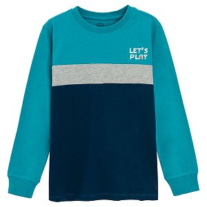 Blue, grey and green stripes sweatshirt