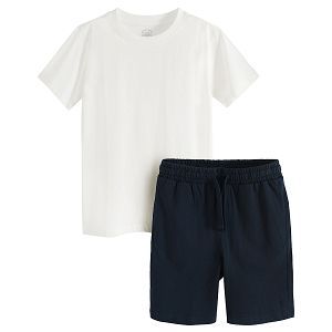White--shirt and dark blue clothing set