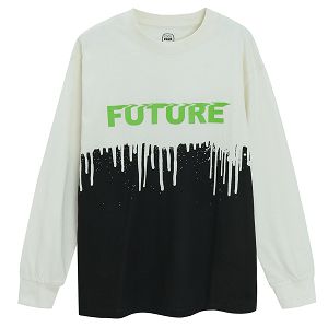 Black and white sweeatshirt with neon FUTURE print