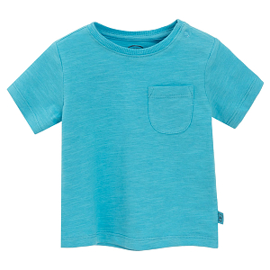 Turquoise T-shirt with chest pocket
