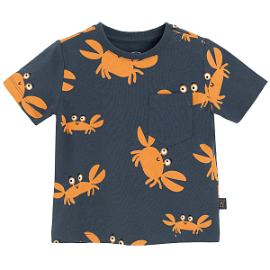Dark blue T-shirt with crabs print