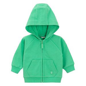 Green zip through hooded sweatshirt