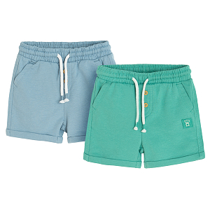 Green and lilac shorts with cord- 2 pack