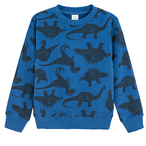 Blue sweatshirt with dinosaurs print