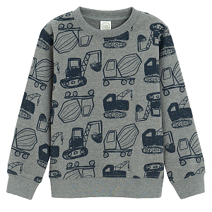 Grey sweatshirt with trucks print