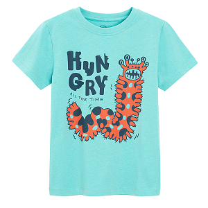 Light blue T-shirt with Hungry caterpillar print