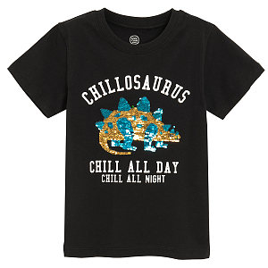 Black T-shirt with Chillosaurus print