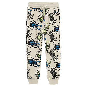 Sweatpants with beetles print